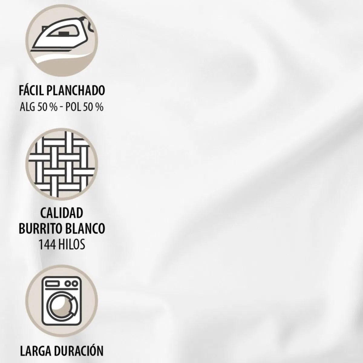 Burrito Blanco | Juego de sábanas Infantiles | Cama de 90cm. (+Medidas Disponibles) | Diseño 183 | Color Nude (90x190/200cm.)