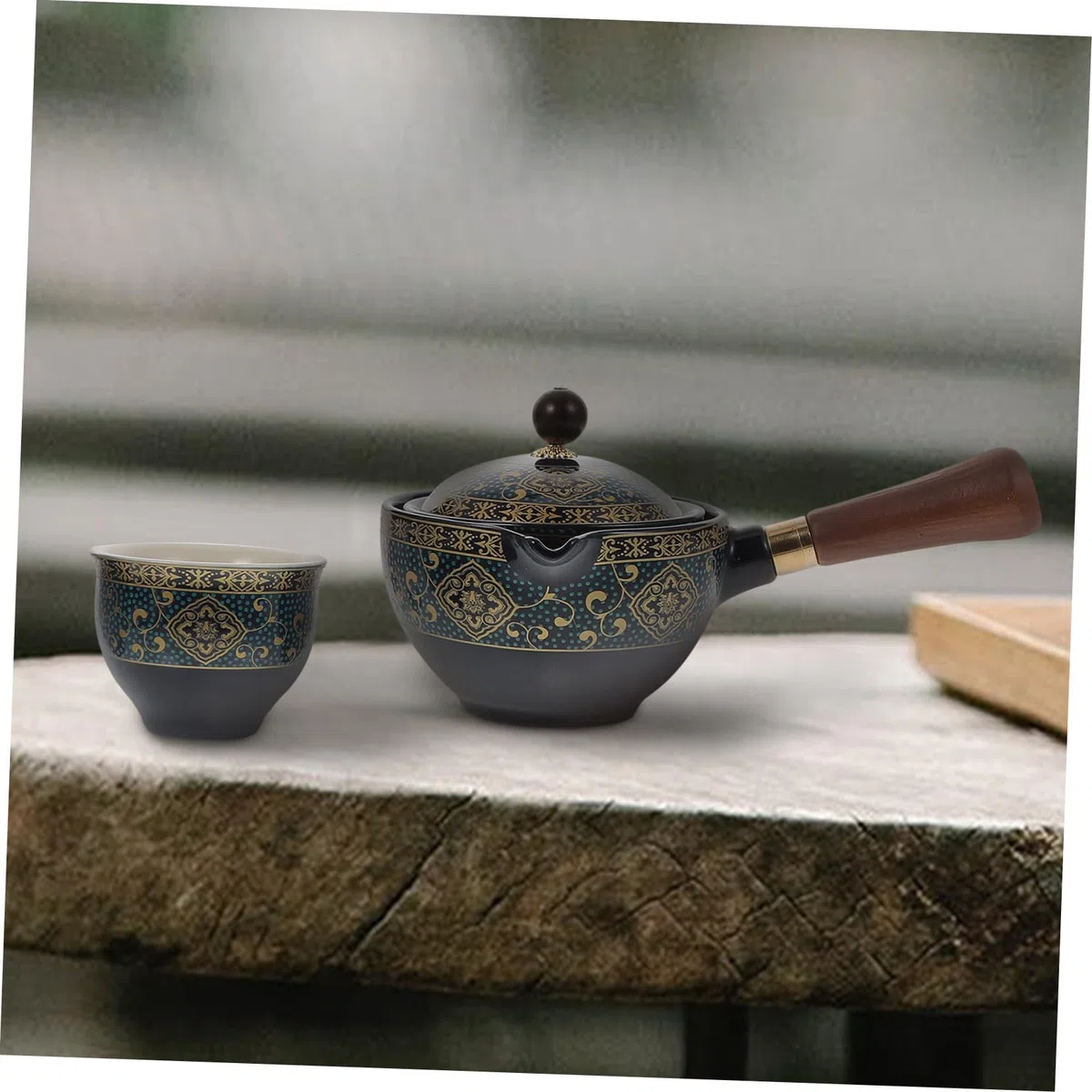 Cabilock Tetera y Diseño Cómodo Capacidad Moderada de Cerámica Mango Lateral Fácil de Usar para Preparar Té en Casa para Infusiones Tradicionales