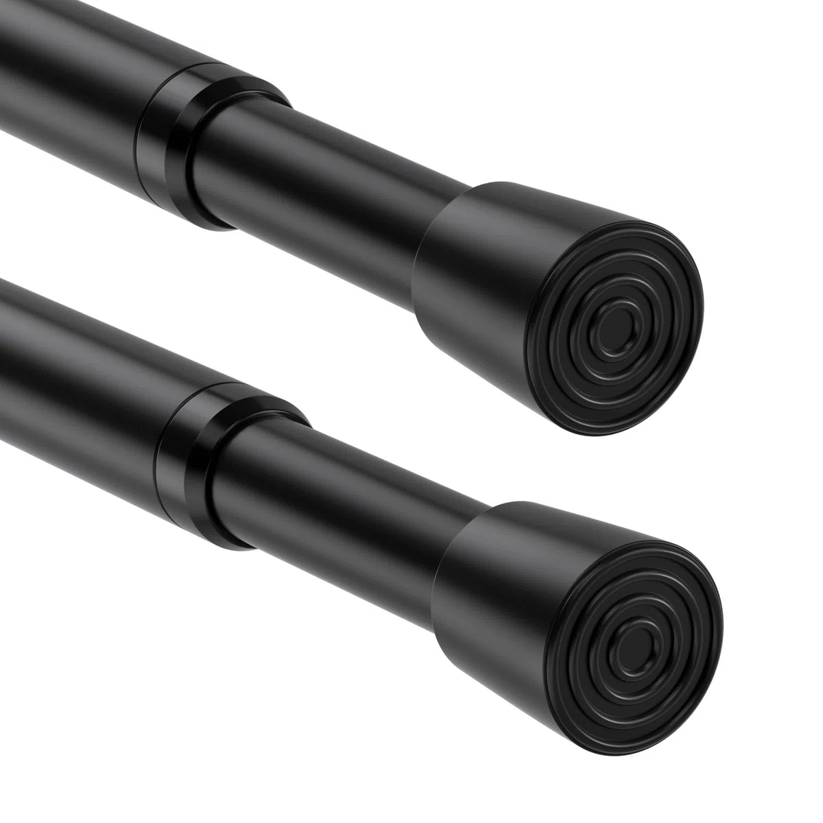 Varillas de tensión para cortinas de 80 a 150 cm, paquete de 2 barras de cortina de ducha con resorte, barra de cortina extensible para ventana, baño, armario