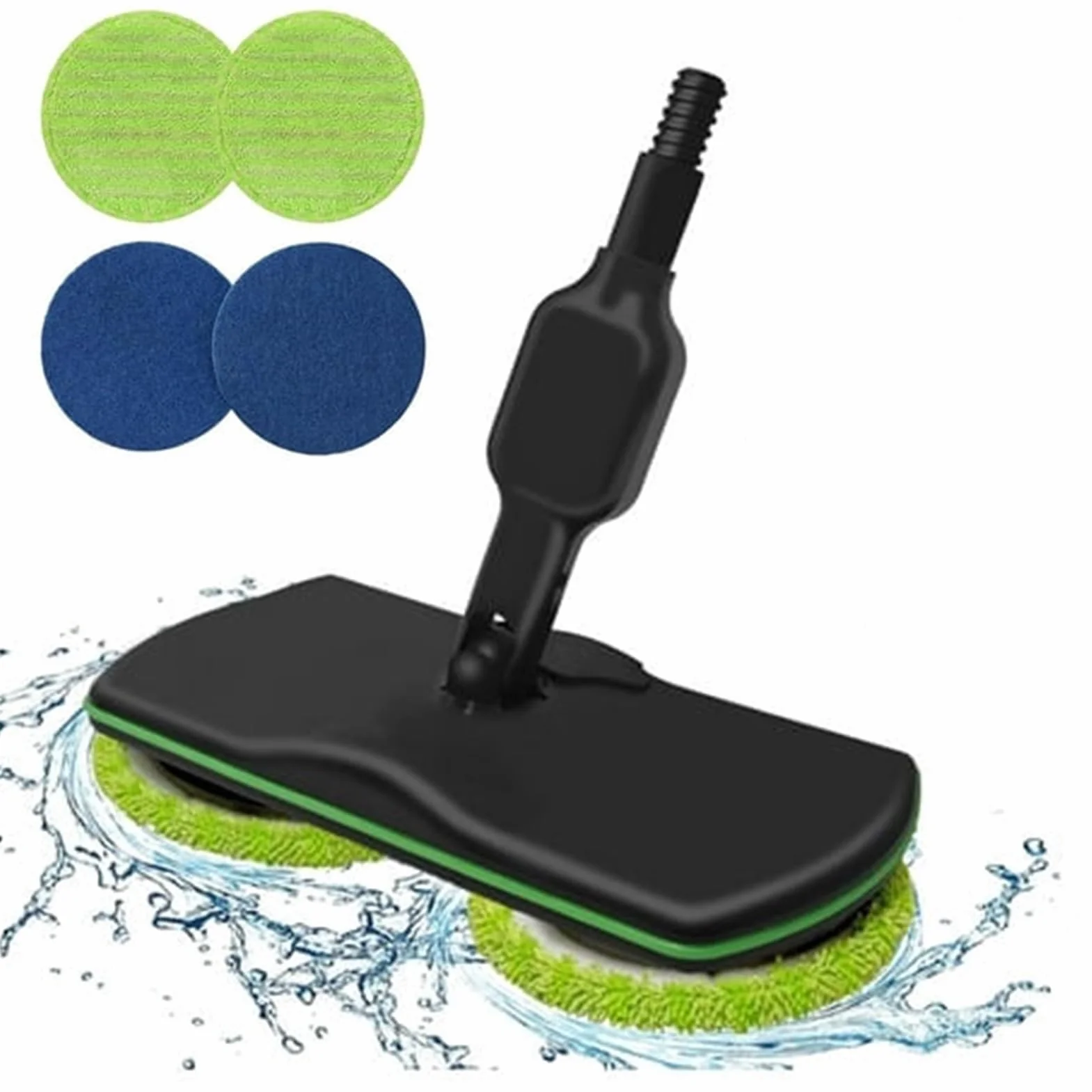 Limpiador eléctrico de pisos, mopa giratoria inalámbrica, limpiador de suelos duros y pulidor con almohadillas de microfibra para una limpieza eficaz en laminado, madera y azulejos