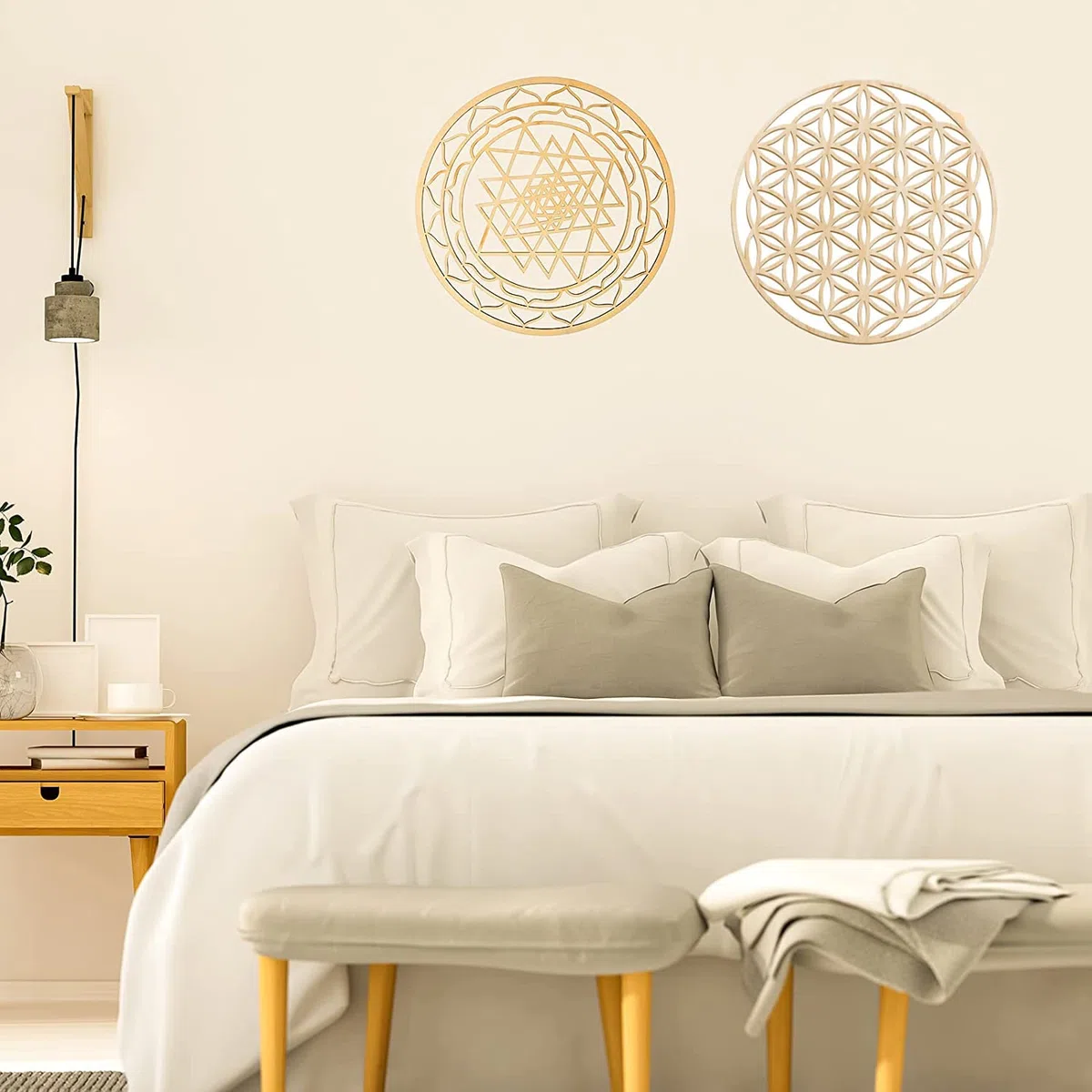 Tiamu 3 Piezas/Conjunto de Arte de Pared de Geometría Sagrada, Escultura, Decoraciones de Pared para Decoración Hogar