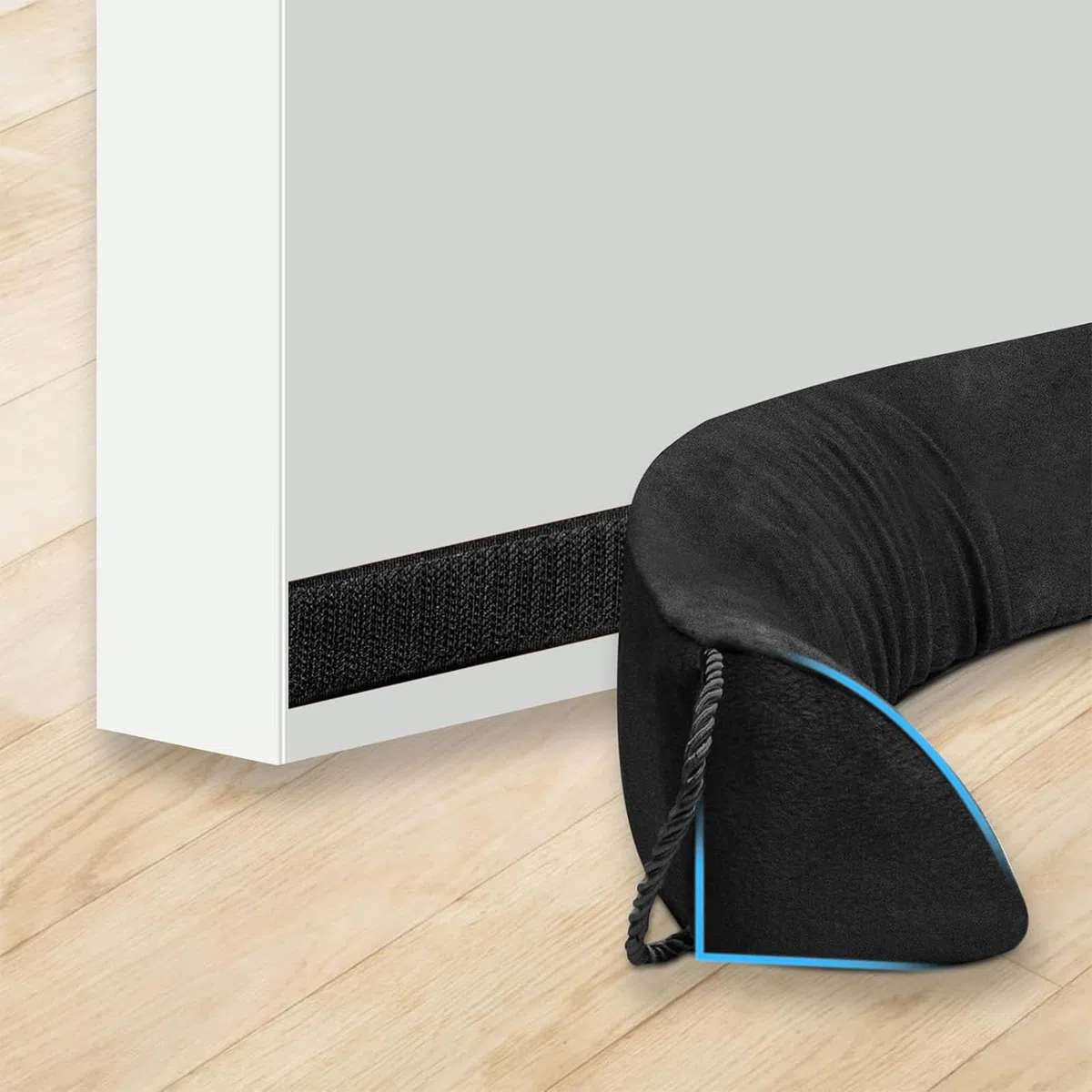 90-94cm Burlete Puerta Entrada con Espuma Acústica y 2 Sacos de Arena de Contrapeso,90° Burletes para Puertas Bloquea la Entrada de Aire Frío/Caliente, Ruidos e Insectos,Burlete Bajo Puerta