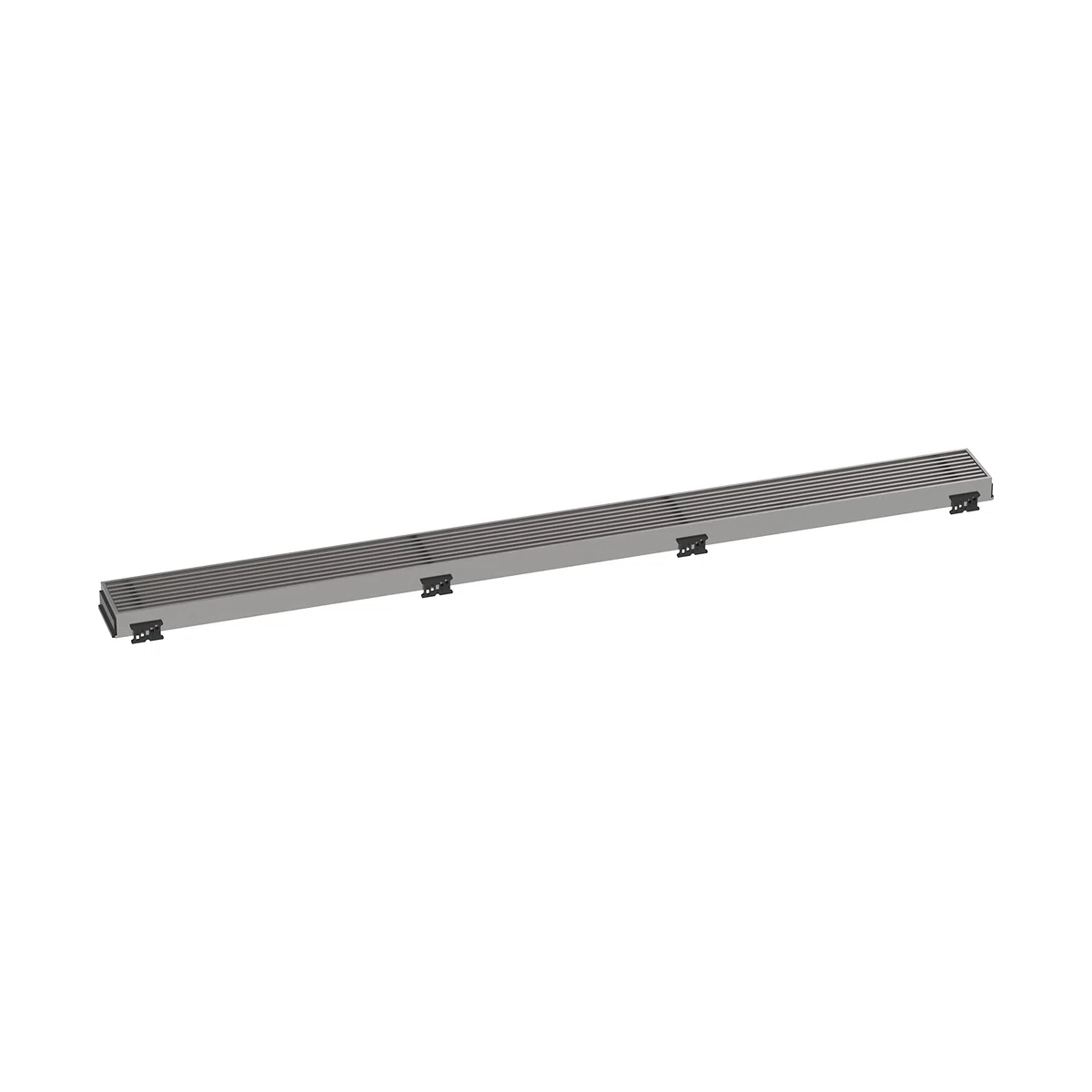 hansgrohe RainDrain Match Boardwalk - Desagüe de ducha lineal para 35 1/4 pulgadas con marco de altura ajustable en acero inoxidable cepillado, drenaje rectangular de acero inoxidable para piso de