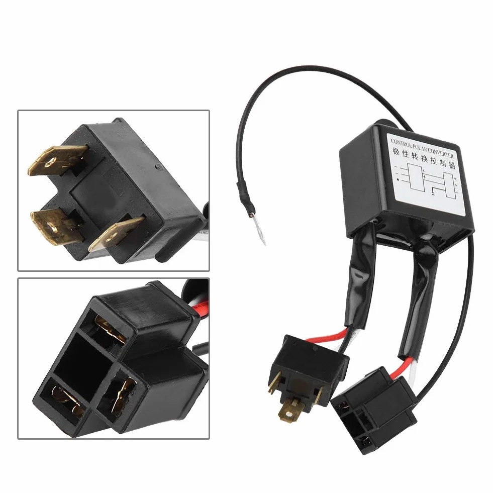 Tyenaza Convertidor De Polaridad H4, 2 Uds. Convertidor Negativo De Aleación LED, Adaptador De Arnés De Interruptor Negativo, Polaridad Invertida