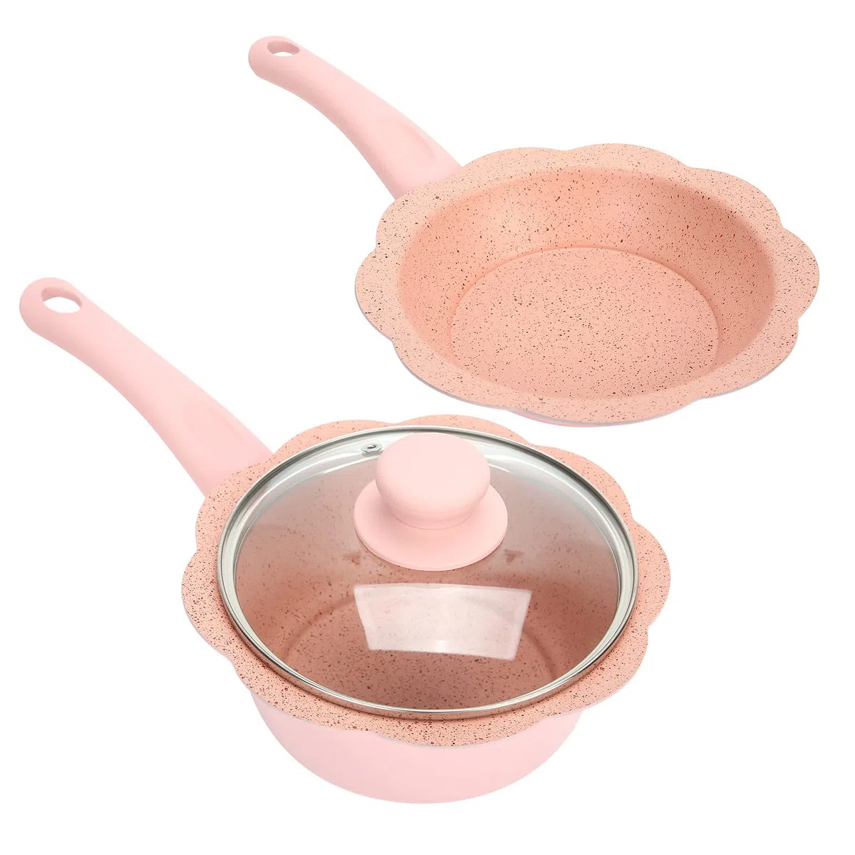 Cacerola para leche 2 piezas, sartén para cocinar alimentos para bebés Sartén multifunción antiadherente Cacerola para cocinar alimentos para bebés Utensilios de cocina