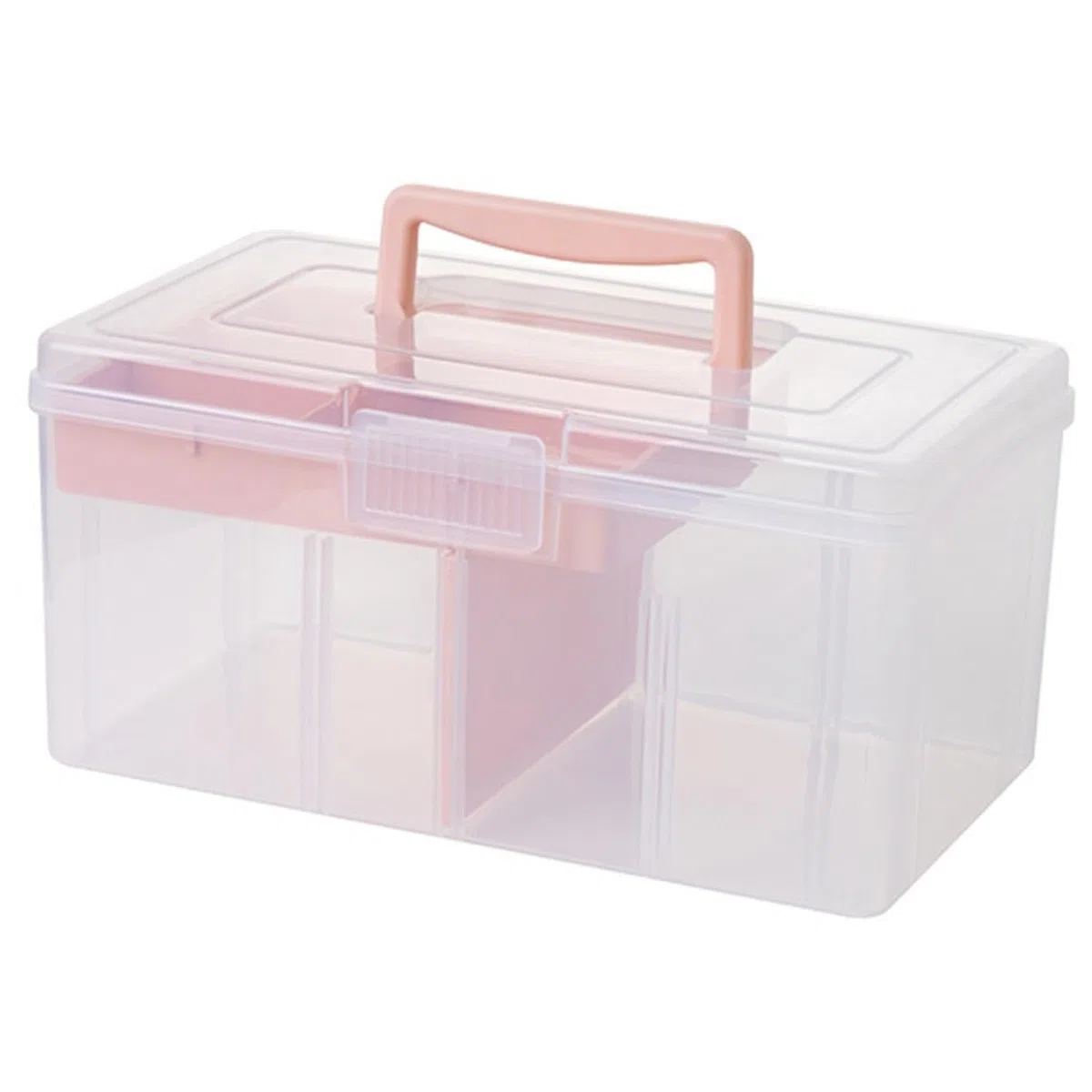 VALICLUD Caja de Almacenaje Transparente con Tapa y Asa Organizador Portátil Multifuncional para Hogar Oficina y Escuela Práctico Contenedor Apilable