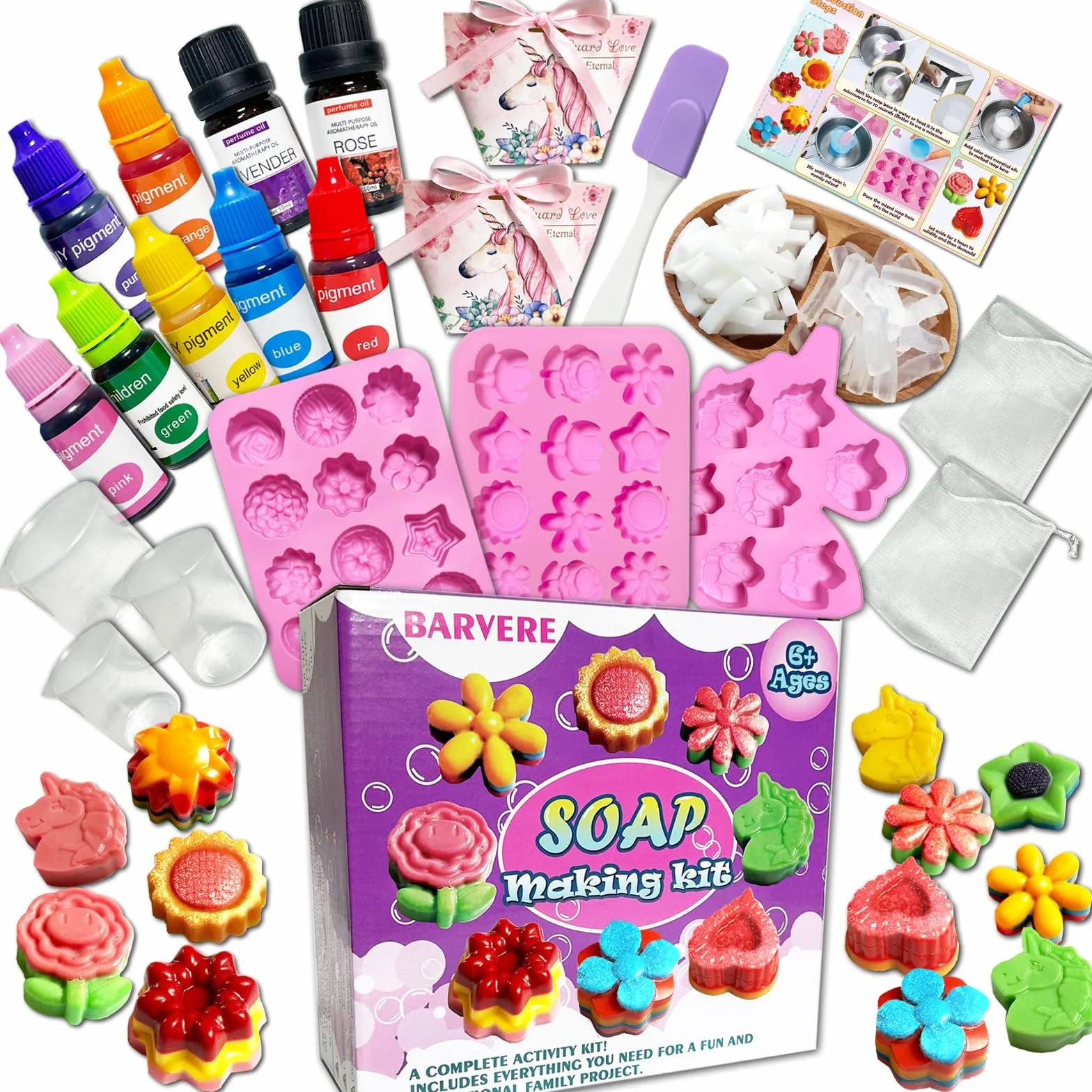 Fabrica de Jabones, Juego Hacer Jabones, Kit para Hacer Jabones Artesanales, Kit para Hacer de Jabón, Kit de Fabrica de Jabones Creativo DIY para Adultos, Jabones para Regalar