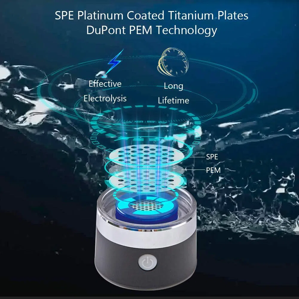 Generador portátil de agua con hidrógeno para agua potable,tecnología SPE PEM,generador de botellas de agua de hidrógeno,máquina y fabricante de agua de hidrógeno para deportes y