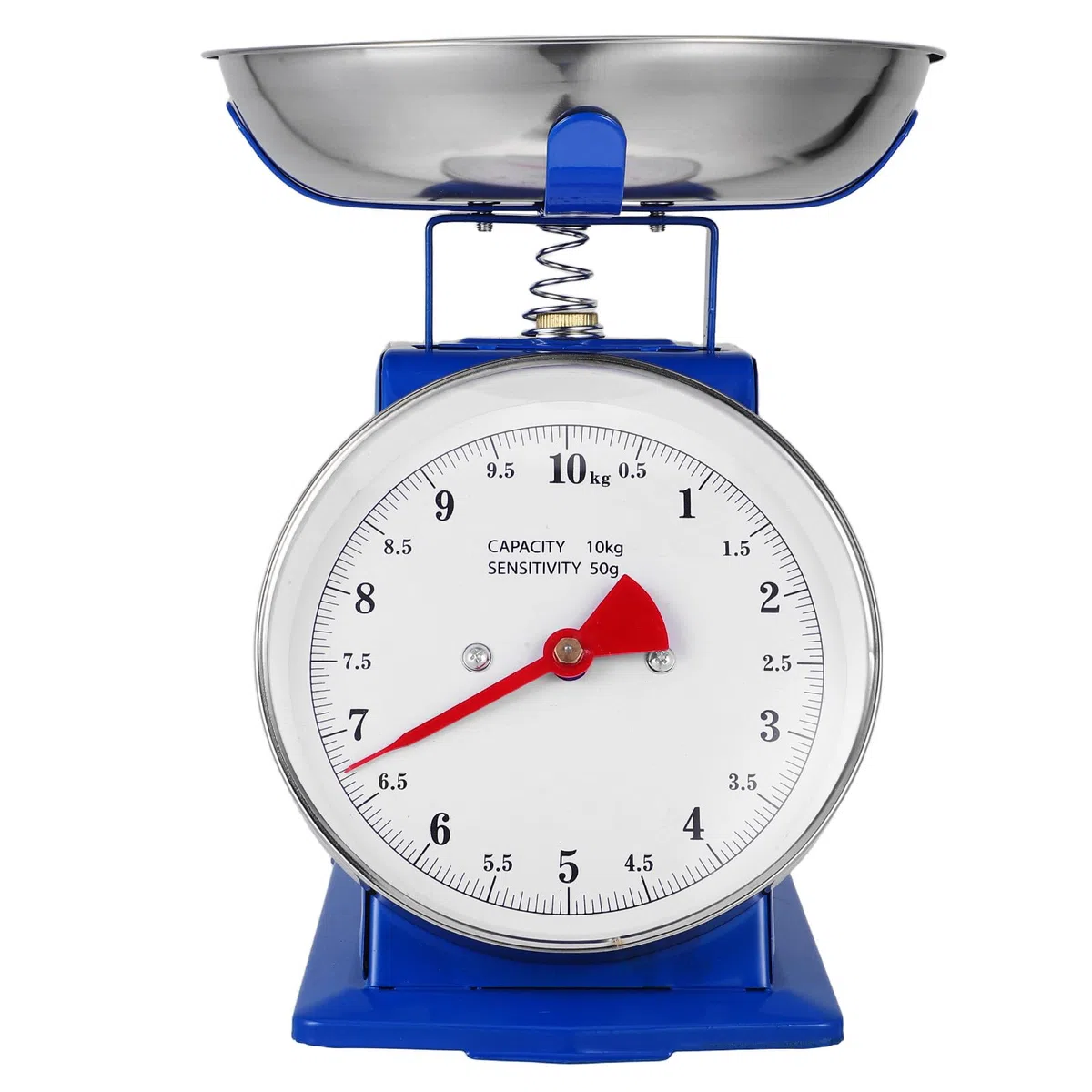 UKCOCO 10kg Báscula de Cocina Mecánica Vintage con Plato Acero Inoxidable Extraíble Precisión Ajustable sin Baterías para Preparación de Comidas y Repostería
