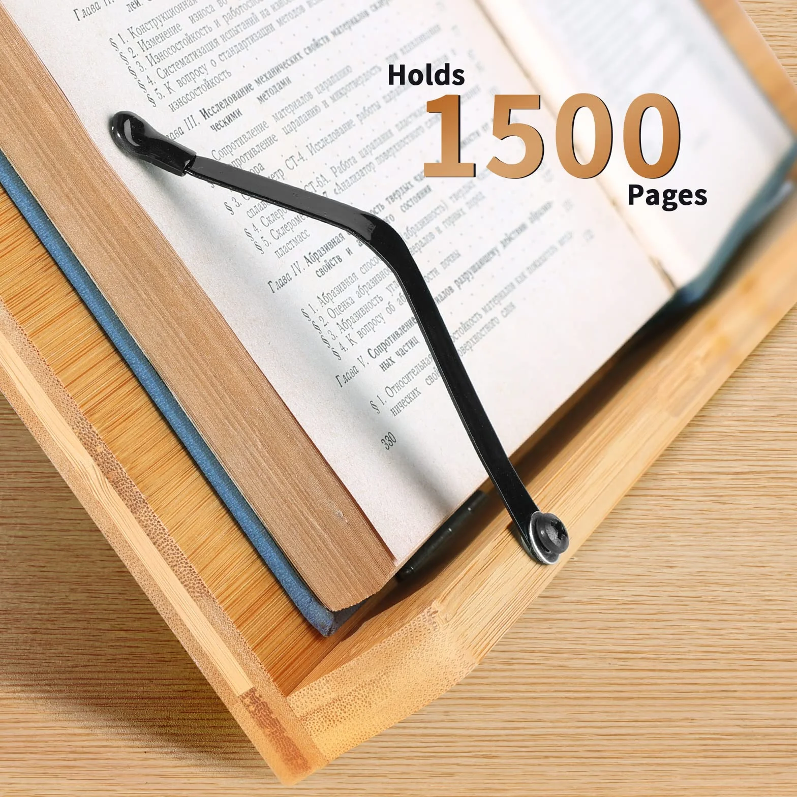 Joyoldelf Atril Libros de Cocina, Atril Estudio Lectura, Soporte Libros, Atril Para Estudiar, Apoya Libros, Book Holder, Soporte Plegable de Bambú Para Leer con 5 Alturas Ajustables, 24*33.4*4.2 cm