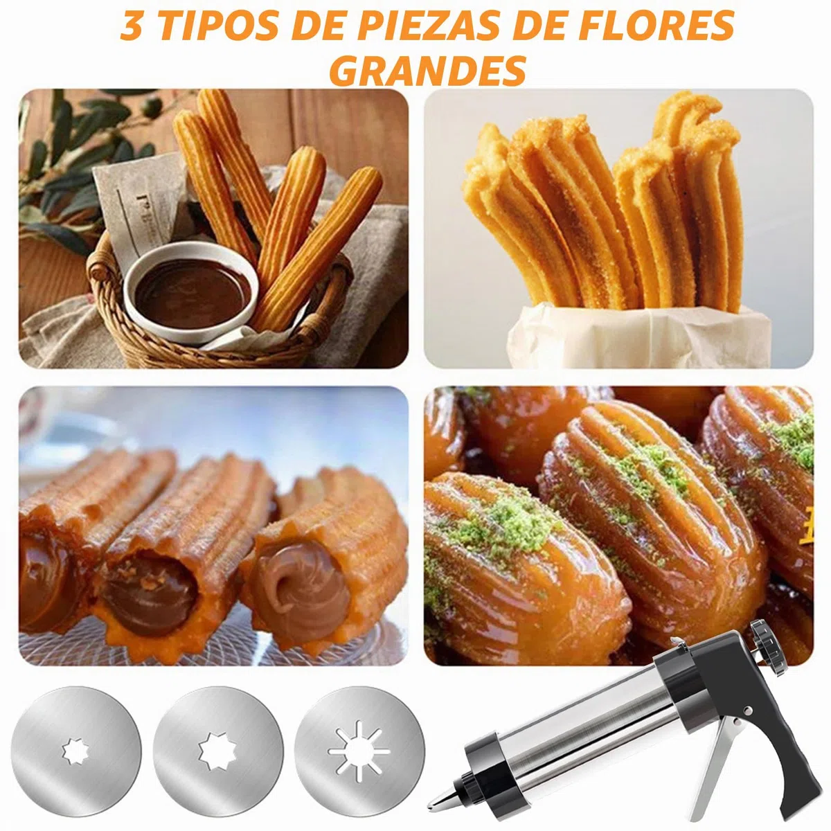 XSYKJGS Biscuit Maker, Máquina Galletas Molde para Repostería con 16 Moldes De Disco y 8 Boquillas Prensa, bolsa con marco de TPU y cepillo de limpieza para DIY Elaboración de Galletas de Pasteles