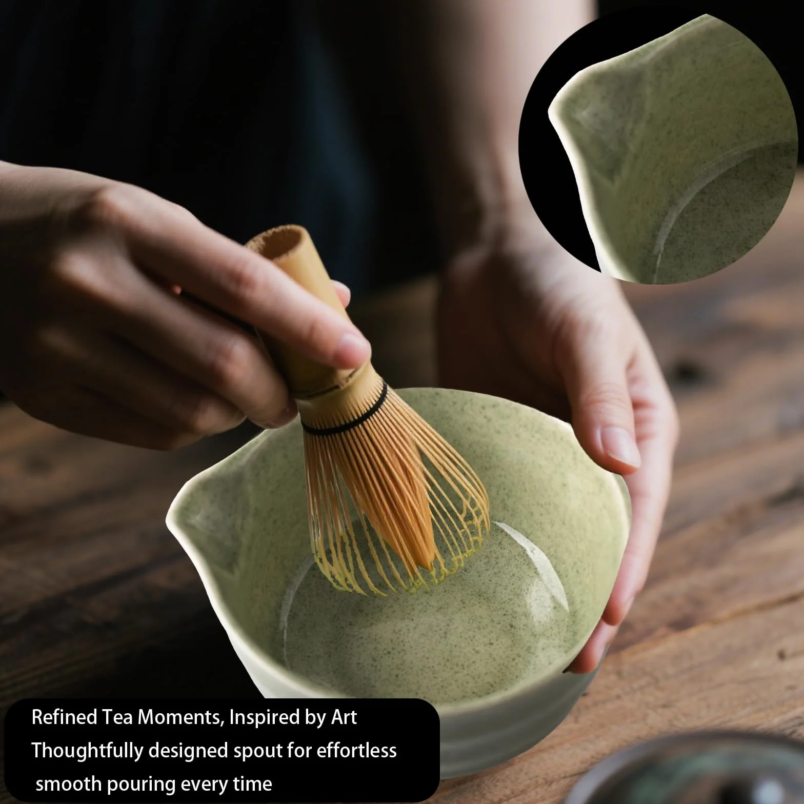 Matcha set Juego de té Matcha de 5 piezas Juego de té japonés batidor de Matcha de Chasen Cuenco de Matcha Cuchara (Chashaku) Colador Soporte para Batidor para hacer té Matcha
