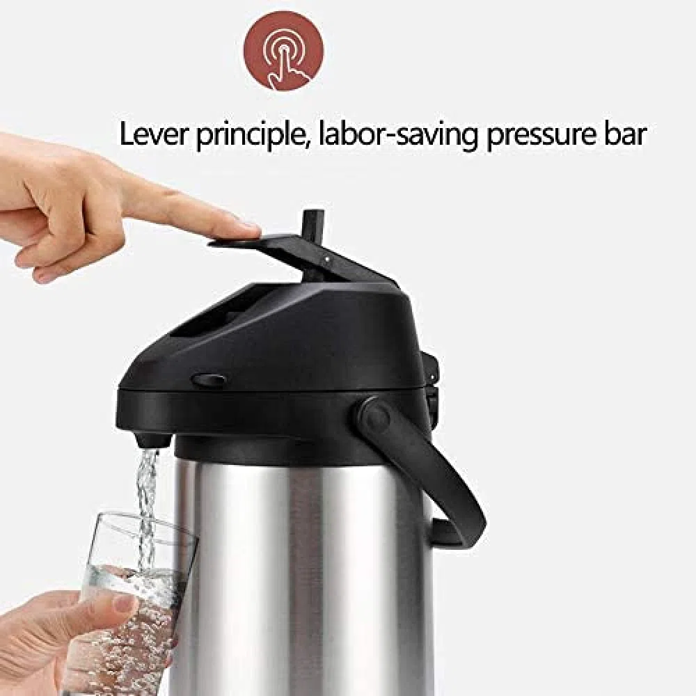 Termo, Dispensador De Bebidas, Jarra De Aire Aislante Al Vacío para Catering para Bebidas Calientes, Frías, Té, Café, Olla De Aislamiento De Acero Inoxidable, hasta 24 Horas-5L