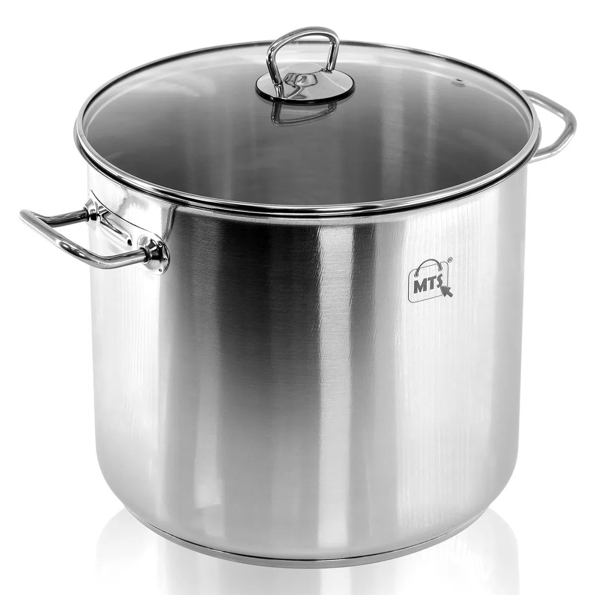 Olla Grande de Acero Inoxidable con Tapa, Olla Grande de 9 l con Tapa, Cacerola Grande y Profunda, Utensilios de Cocina, Olla para Sopa con Doble asa (15 litros)