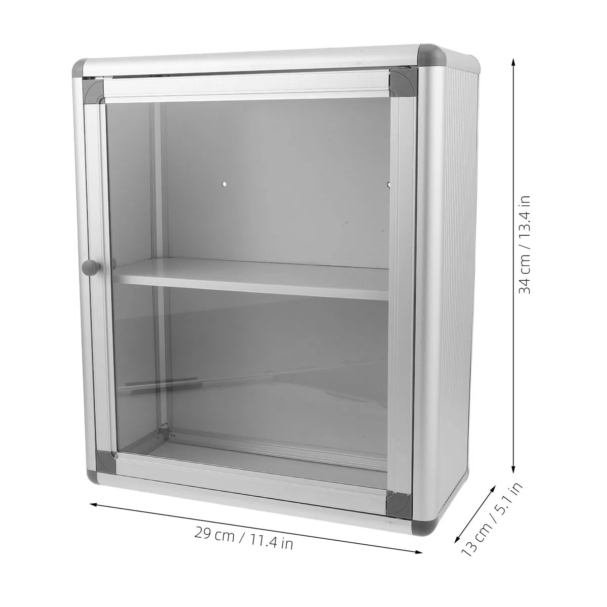 Uonlytech Botiquín Caja de Medicamentos Multifuncional con Ventana Transparente Metálico Plata de Pared para Bancos y Lugares de Alta Afluencia