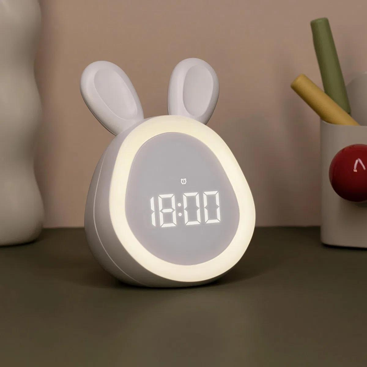 Despertador para niños,Despertador para niños - Despertador para niñas con diseño de conejo | Reloj despertador digital, relojes digitales para dormitorios, reloj con luz nocturna para niños pequeños,