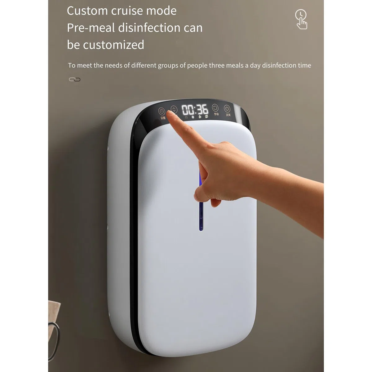 Jaula desinfectante para palillos, caja de almacenamiento de cubiertos montada en la pared con cubierta, secador de aire a prueba de polvo, dispositivo de cocina doméstico con luz UV,B