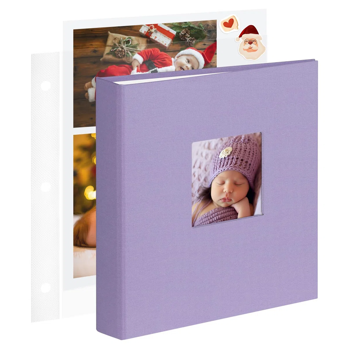 Álbum de fotos de 3 anillos grandes de 8.5 x 11 pulgadas con 30 fundas de plástico, 60 páginas en blanco, álbumes de recortes de 8.5 x 11 pulgadas, álbumes de recortes para bebés, viajes, bodas,