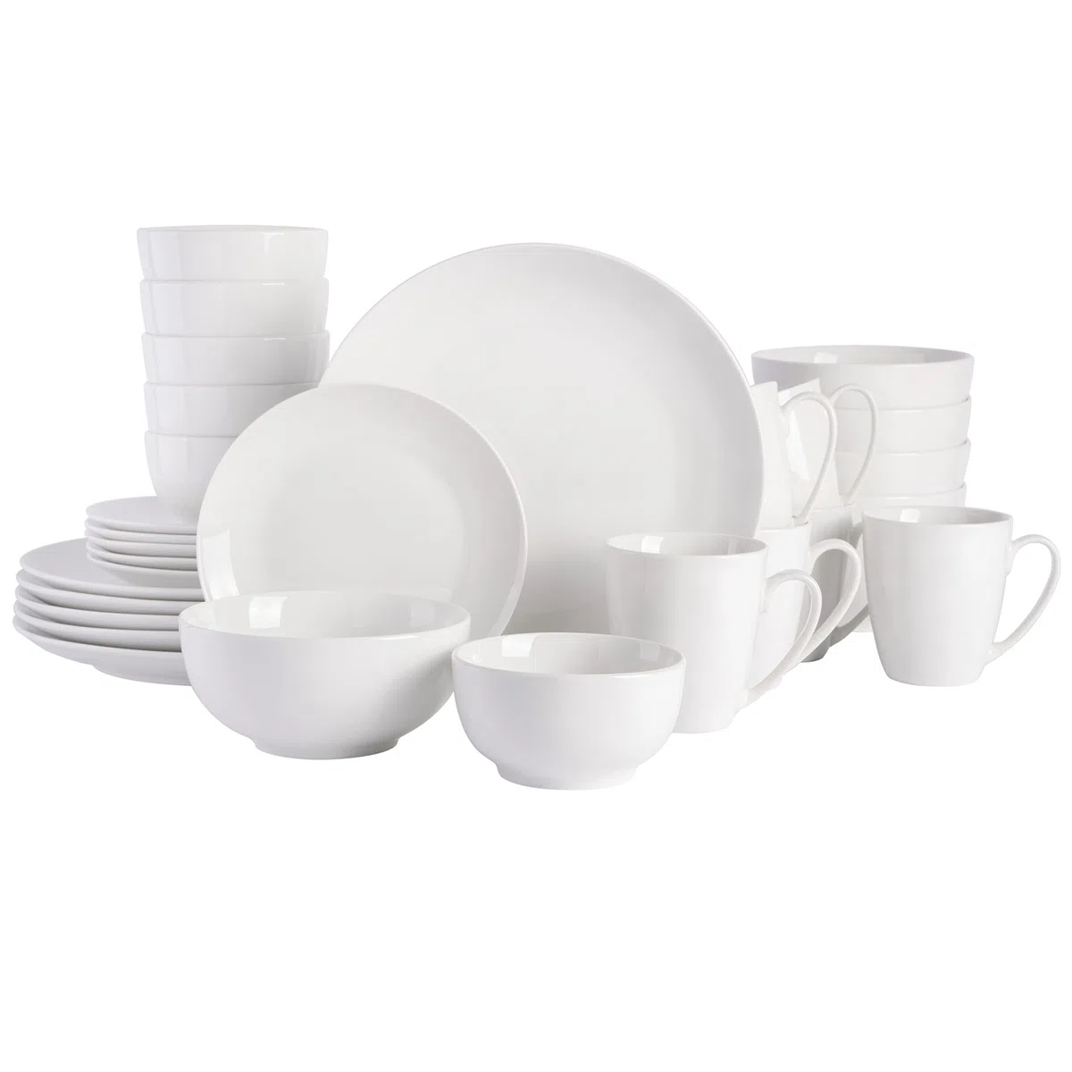 Gibson Home Ogalla - Vajilla de 30 piezas, color blanco