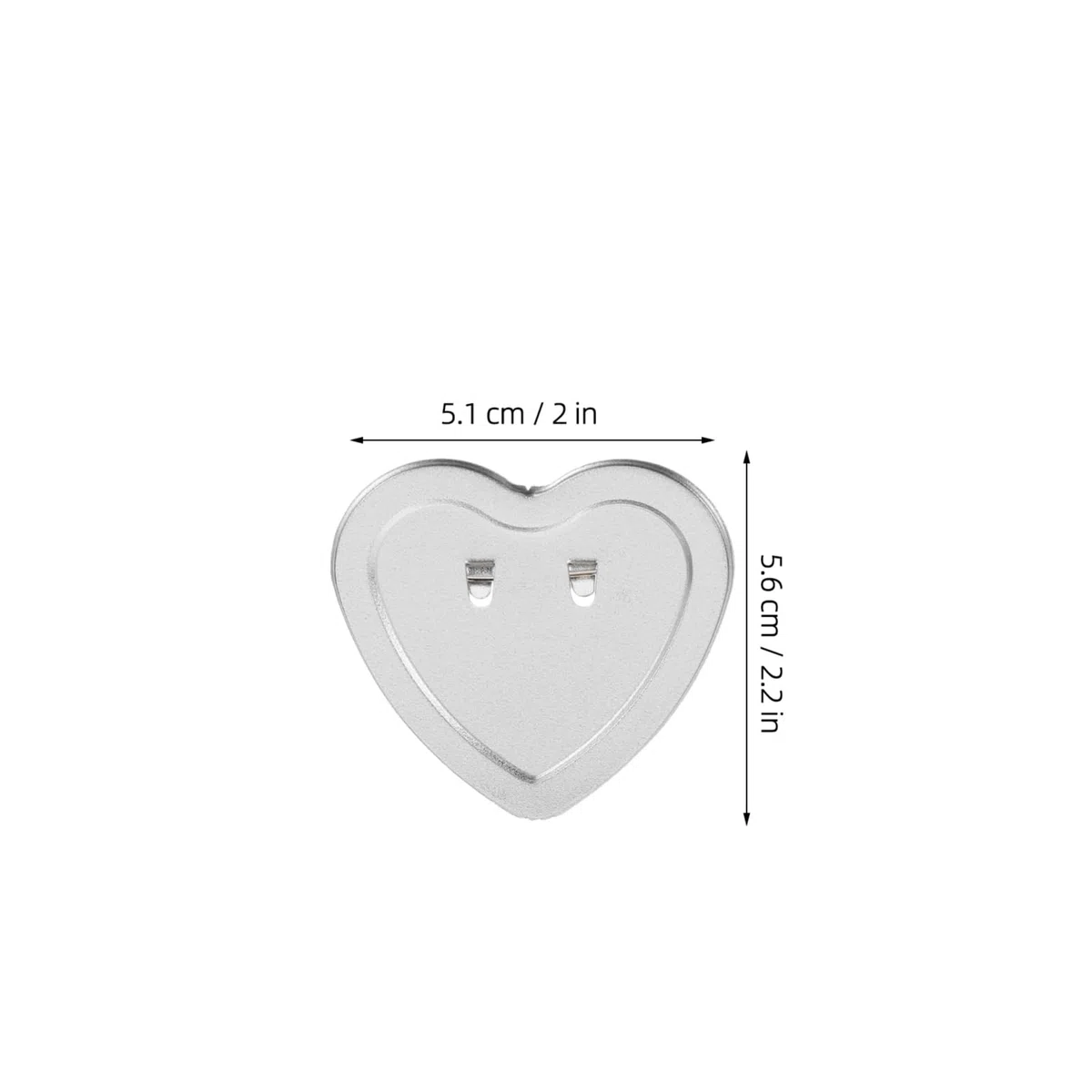 Botones con Forma de Corazón para Diy, 100 Sets, Kit | Piezas de Metal en Blanco, Película Transparente y Papel en Blanco, Acabado Brillante, para Manualidades