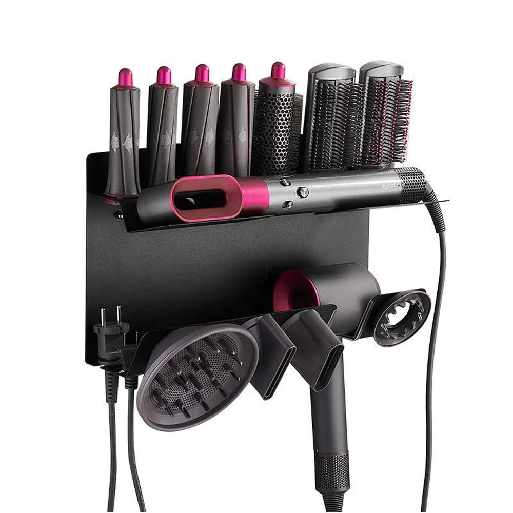 Soporte organizador de pared 2 en 1 de aleación de aluminio para secador de pelo Dyson Supersonic y accesorios Dyson Airwrap Styler