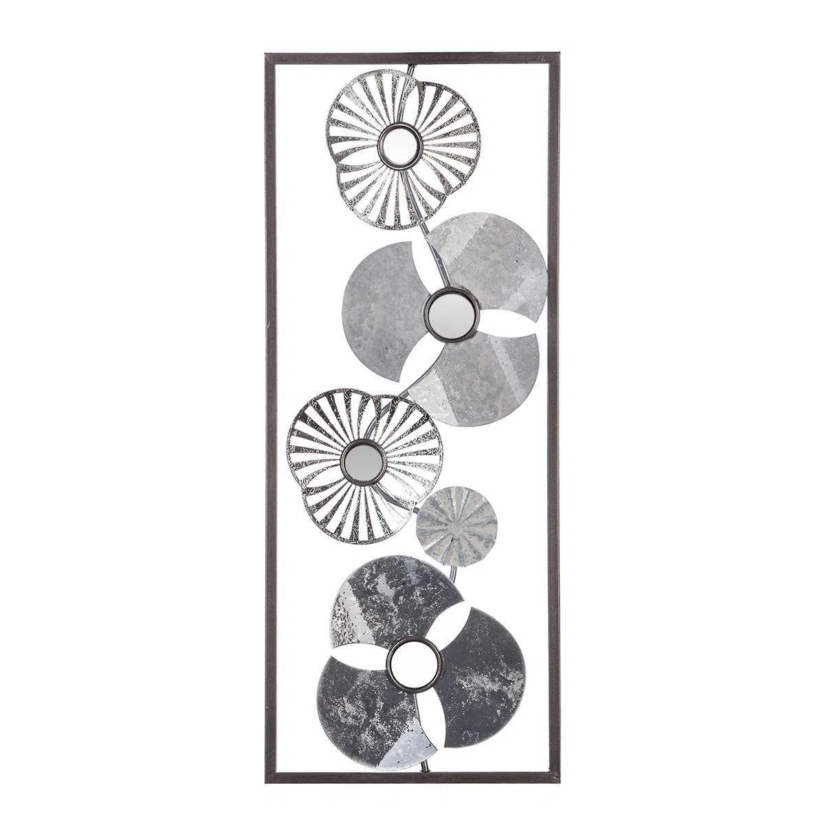 Atmosphera - Decoración de Pared 'Fleur' - Metal - Plata 25 x 61 cm