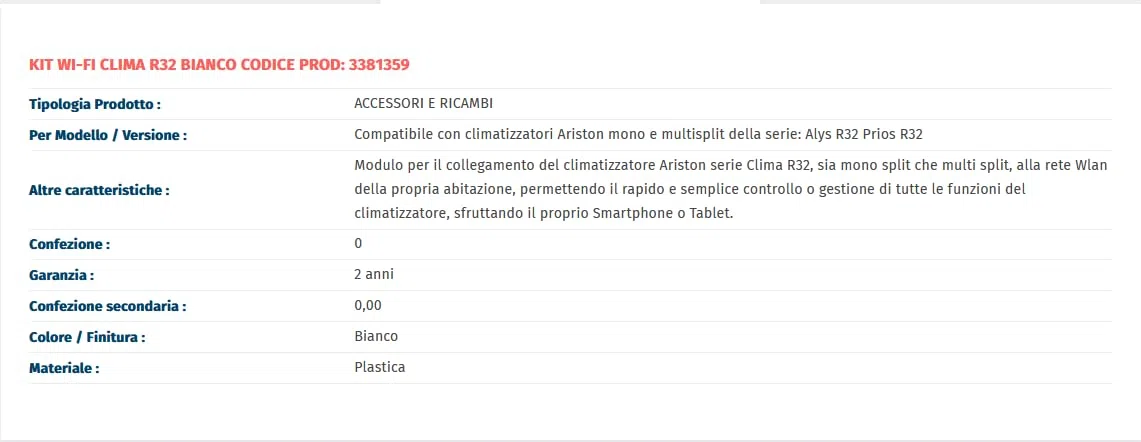 Ariston 3381359 Kit WiFi Ariston Clima R32