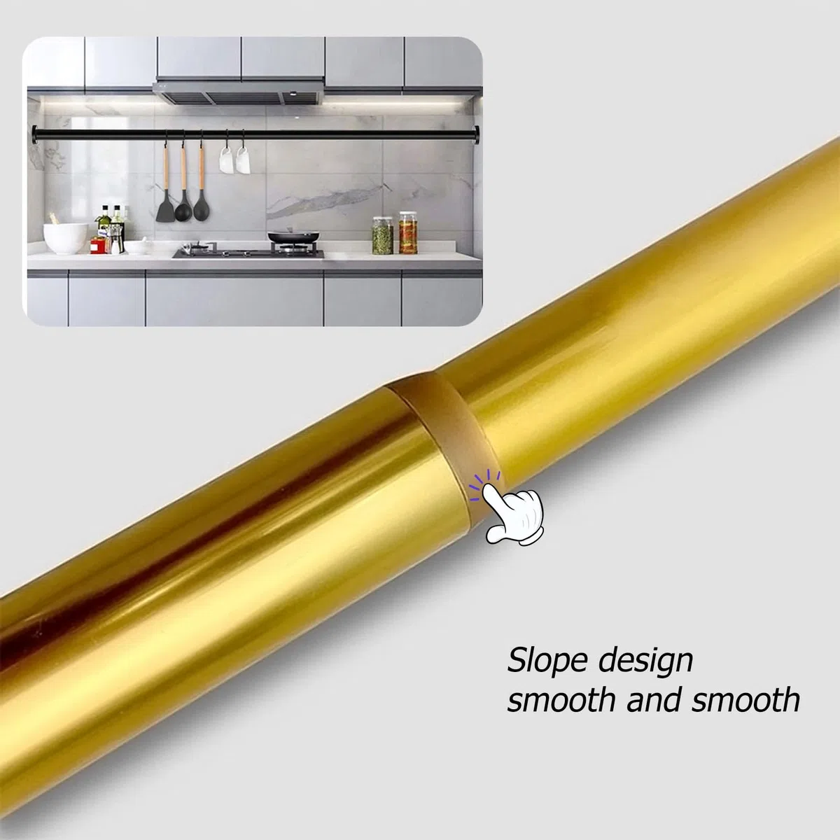 Adjuble - Barra de ducha sin taladrar, resistente al óxido, diámetro de 28 mm, diseño antideslizante para baño, sala de estar, dormitorio (negro, 120-220 cm)