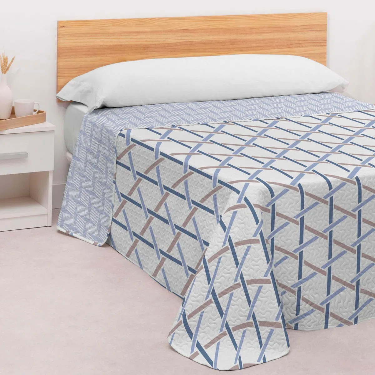 Donegal Collections Colcha Bouti Cama 180 Damy- Colcha Cama 180 Estampada Reversible - Colchas Verano - Primavera Acolchado Fino, Modernas - Cubre Cama Multiusos - Microfibra Extrasuave