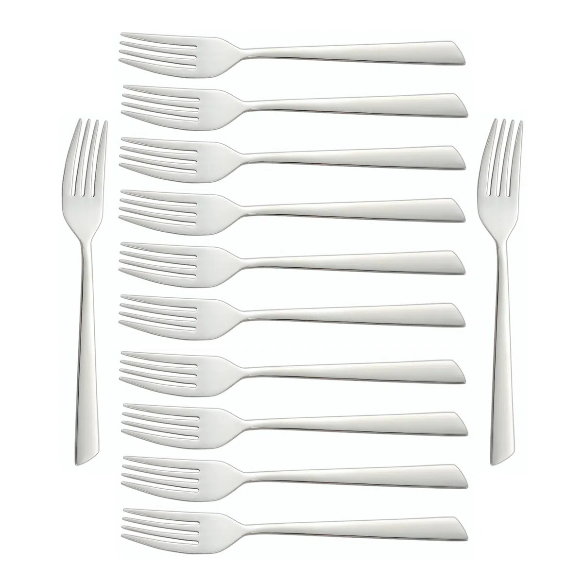 Arcos Serie Toscana Caja de 12 uds Tenedor de Mesa, Monoblock de una pieza en Acero Inoxidable 18/10 y 200 mm, Color Plata (12 uds)