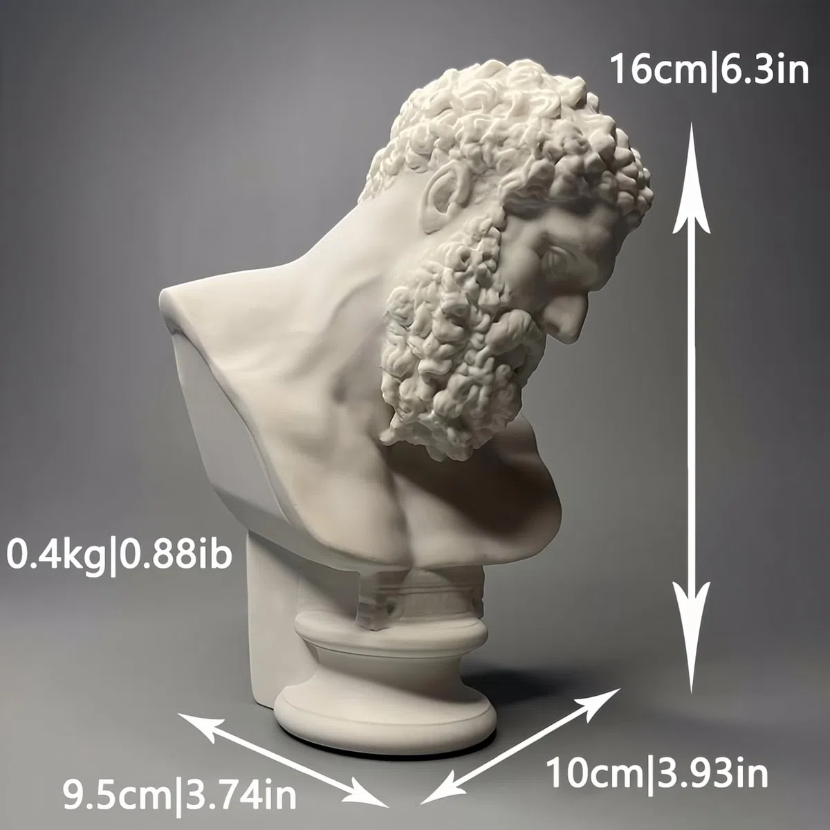 Estatua de busto, figura griega, mitología griega, escultura de busto de Hércules, figura para decoración de oficina en casa, adorno de yeso, decoración de estantería, práctica de bocetos, regalo de