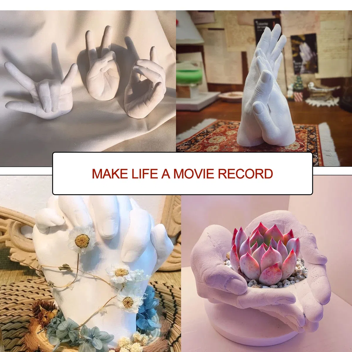 Kit de moldeo a mano, para parejas, huellas 3D, adultos, familia, pies y manos, ideal para mujer y hombre, alginato, regalo amante con yeso para moldeados, escultura de arte decorativo
