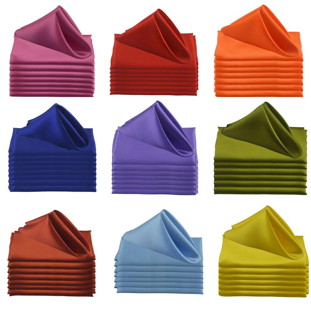 Servilletas de satén para la Mesa, Servilletas de Cena satén éster Multicolor, 30 cm, cuadradas, 24 Piezas, Fiesta(Hot Pink)