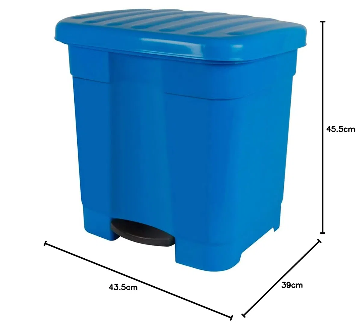 Tradineur - Cubo de Basura con Pedal para Cocina 46L Reciclado Ecológico con 2 Divisiones Interiores Color Azul
