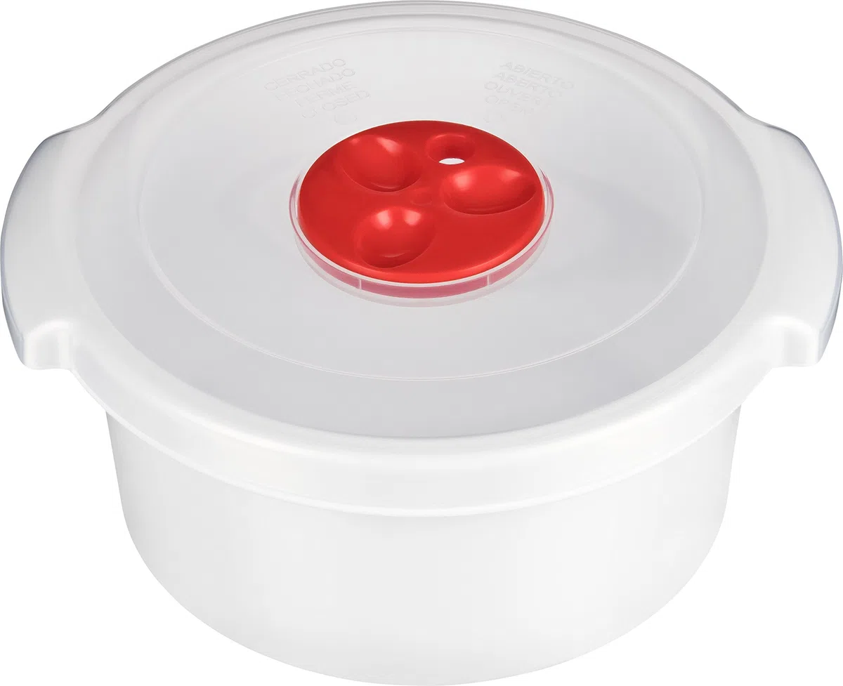 Kigima Set básico de 3 cazuelas aptas para microondas Blanco 0,5, 1 y 2 litros