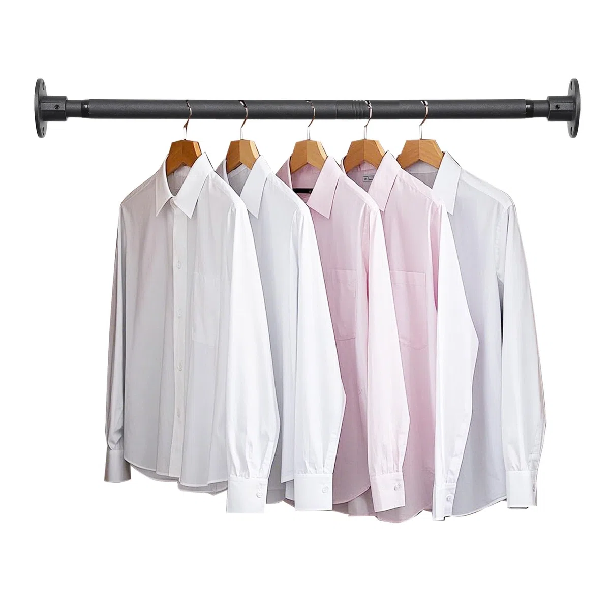 Barra Armario Extensible 76-234CM, Barra de Armario para Colgar Ropa, 25MM de Diámetro Barra Armario Ropero Ajustable de Acero Inoxidable para Armario de Dormitorio, Lavandería