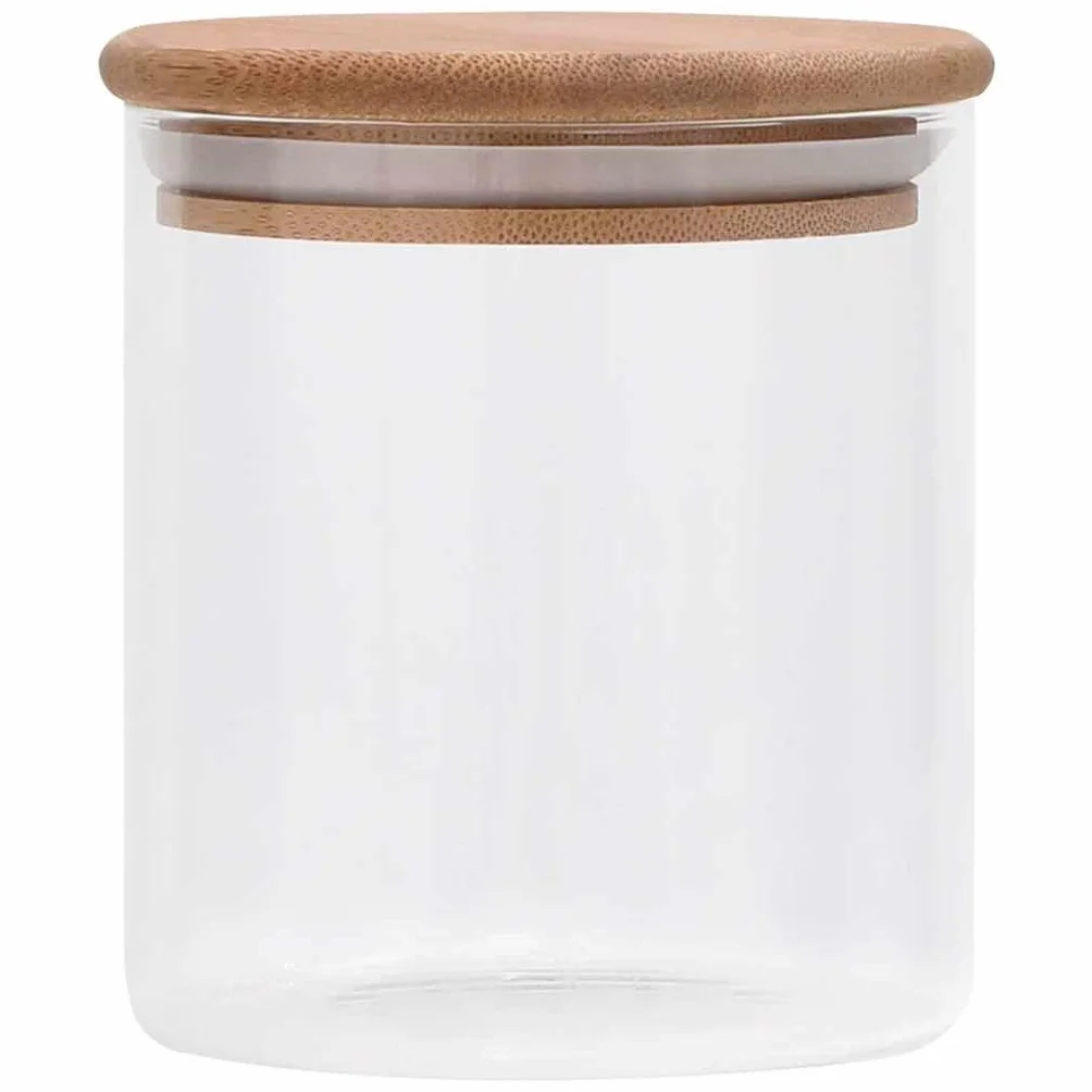 Tarros de almacenamiento con tapa de bambú, juego de 10 unidades, cristal transparente, 600 ml, apilables, para cocina, despensa, herméticos para dulces y ordenar