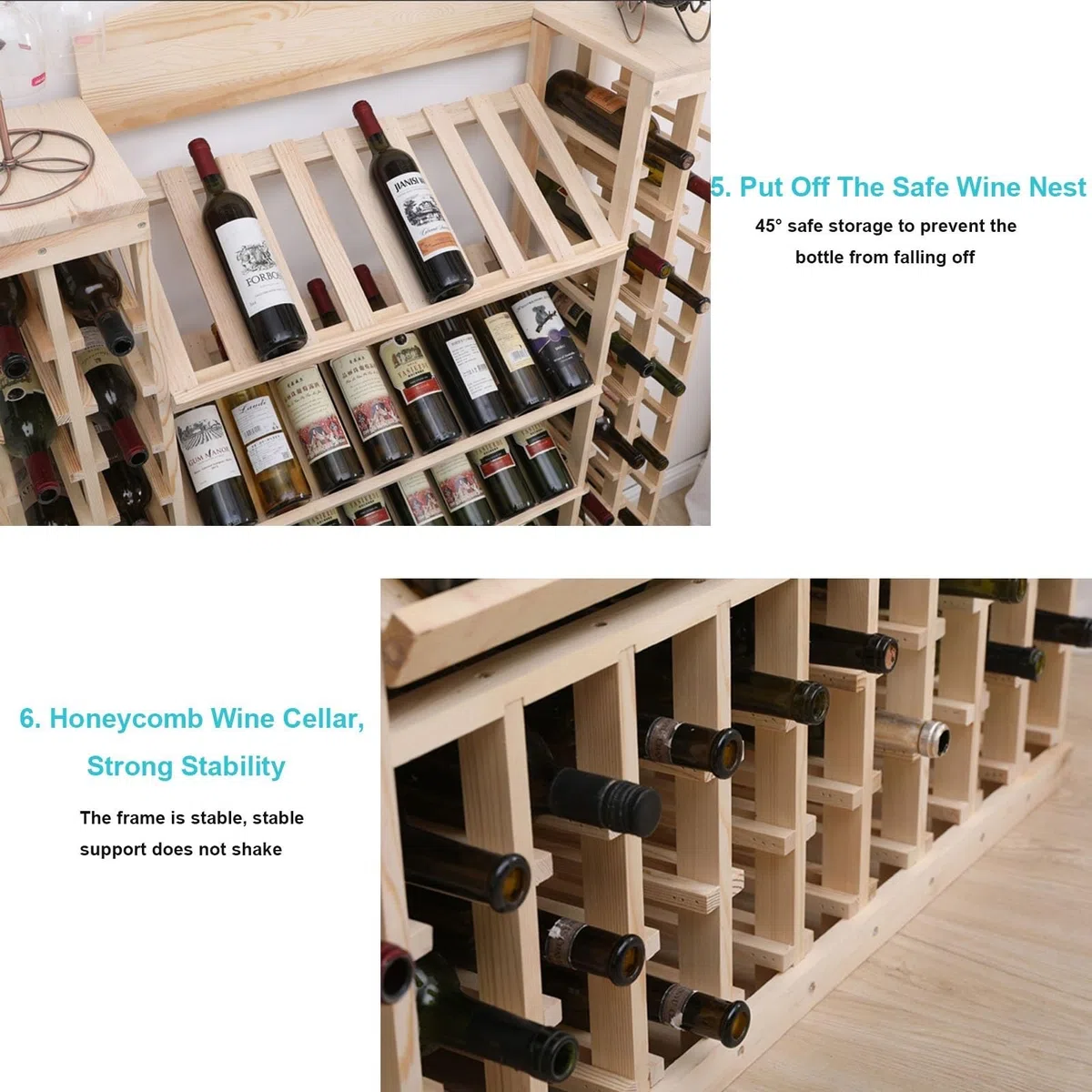 Botellero Enfriador de vino de pie: estante para botellas de vino estante para botellas de vino/gabinete para vino estante para exhibición de vino para bar/sala de estar/taberna estante decorativo