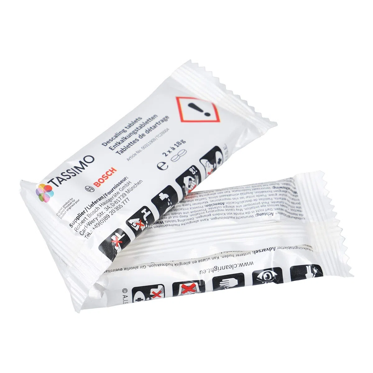 8 pastillas de descalcificación para 4 aplicaciones para cafeteras Bosch Tassimo 311909 TCZ6004 con cepillo de limpieza DL-Pro