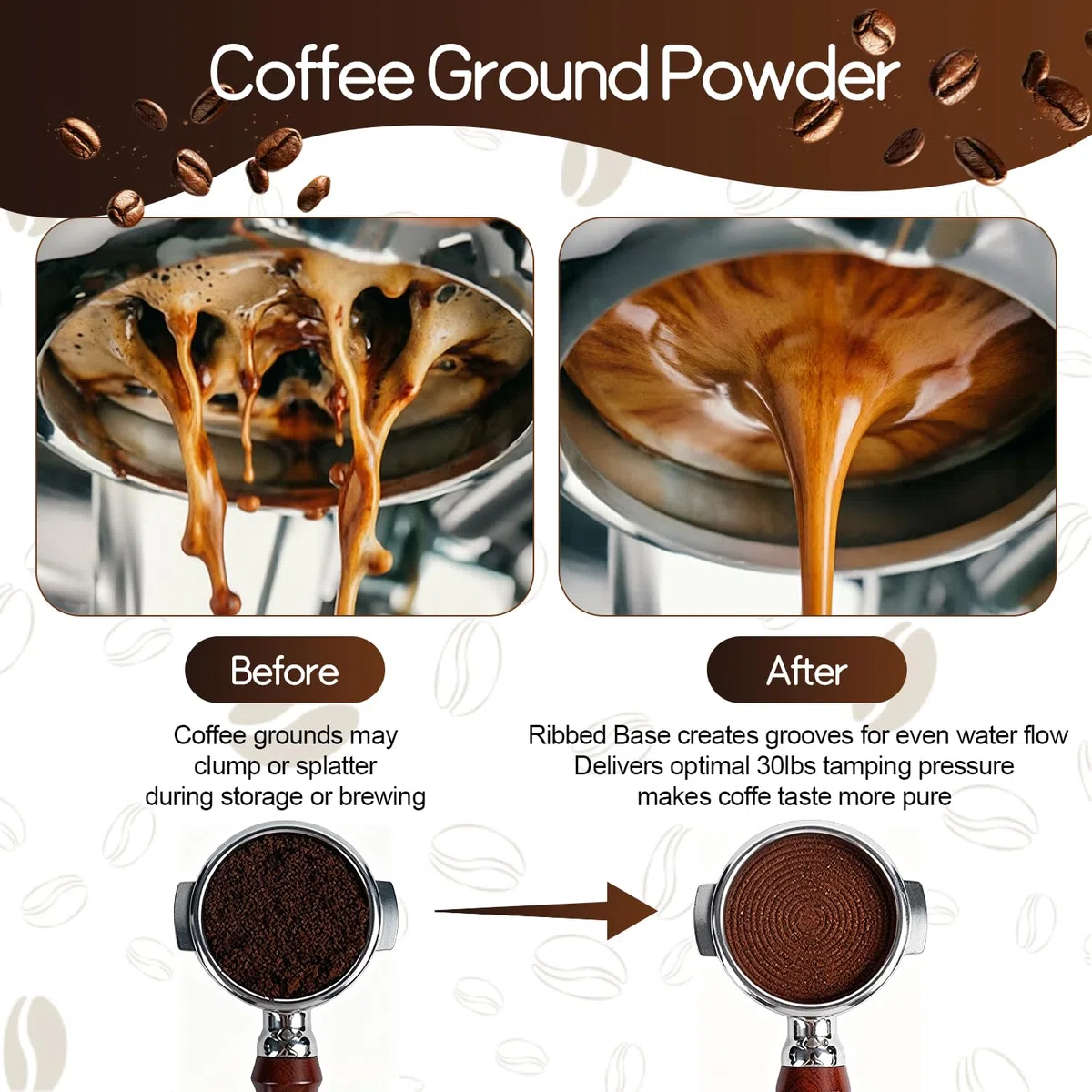 Prensador de Cafe de 58 mm con Tamper 58mm Silicona Station y Mini Aguja WDT Cafe Base Roscada y Resorte Ajustable con Profundidad Ajustable Accesorios Cafetera Kit para Baristas Caseros y Cafeterías