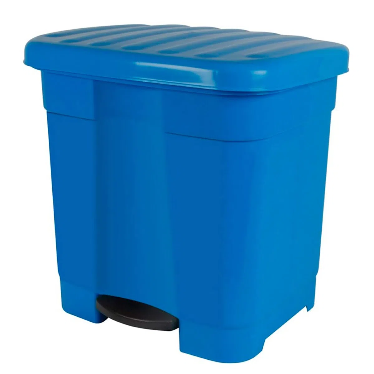 Tradineur - Cubo de Basura con Pedal para Cocina 46L Reciclado Ecológico con 2 Divisiones Interiores Color Azul