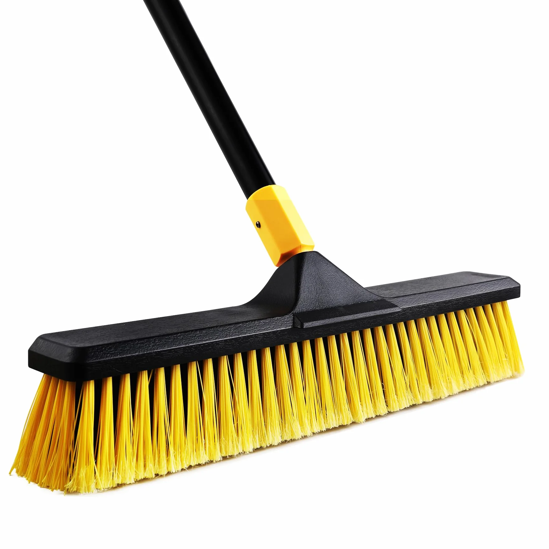Yocada Escoba de Empuje de 18 Pulgadas, Escoba de Empuje Comercial para Exteriores, Cepillo de cerdas rígidas de 65.4 Pulgadas de Largo para Limpiar Patio, Garaje, Cubierta, hormigón, Madera, Piedra,