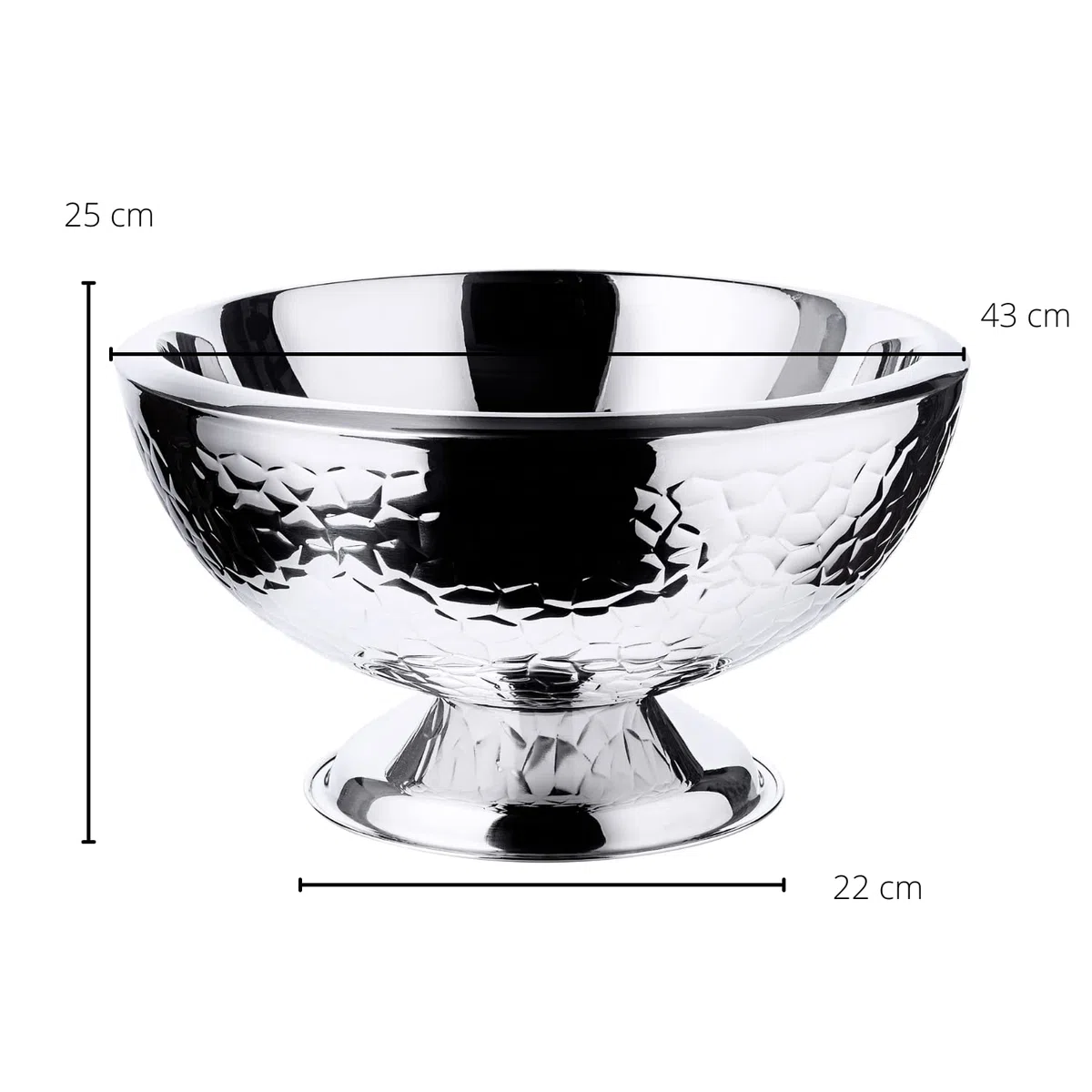 EDZARD Champanera Capri (Ø 43 cm, H 24 cm), acero inoxidable de doble pared, decorada, para 6 botellas – enfriador de botellas grande, enfriador de vino, cubitera grande