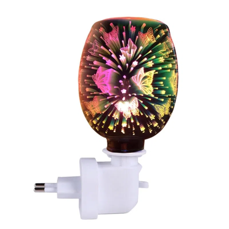 Mobestech Lámpara Aromaterapia Eléctrica 3D Patrón Deslumbrante Sin Humo para Quemador Wax Melts Y Aceites Esenciales Luz Decorativa para Hogar Oficina Dormitorio Enchufe UE 5.51X3.14X3.14In
