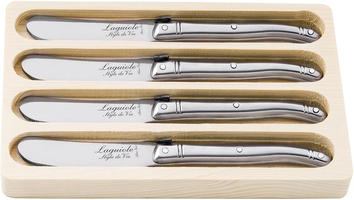 Laguiole Estilo De Vie Línea cuchillo de mantequilla, 4 piezas,