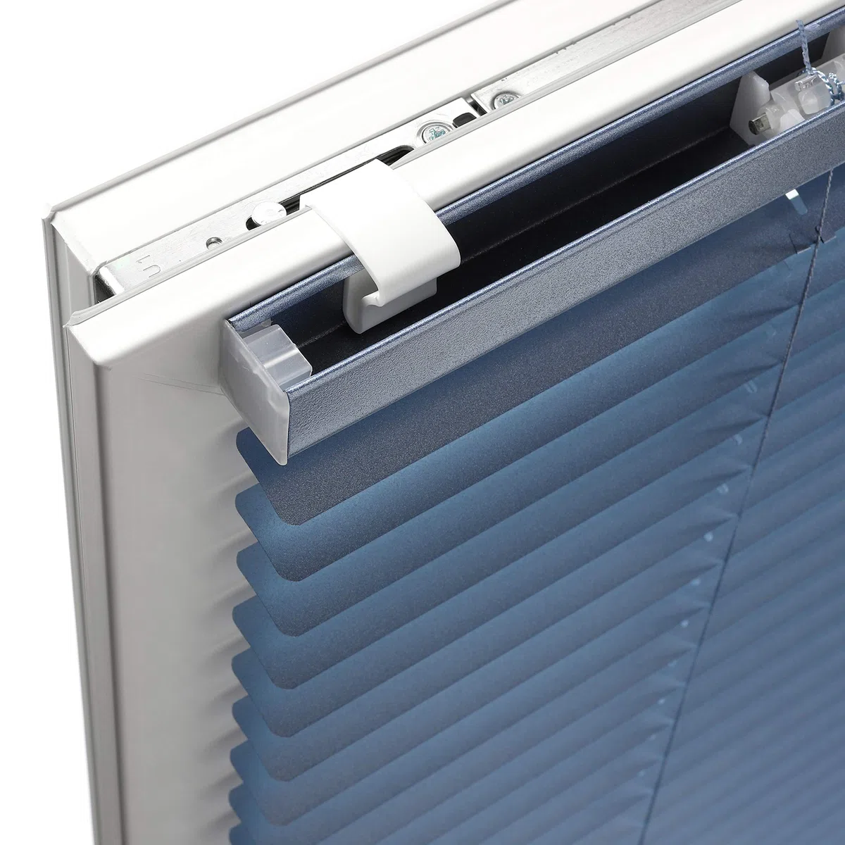 Deco Company Persiana de Aluminio con Pinzas, Plateado-Azul, 90 x 130 cm