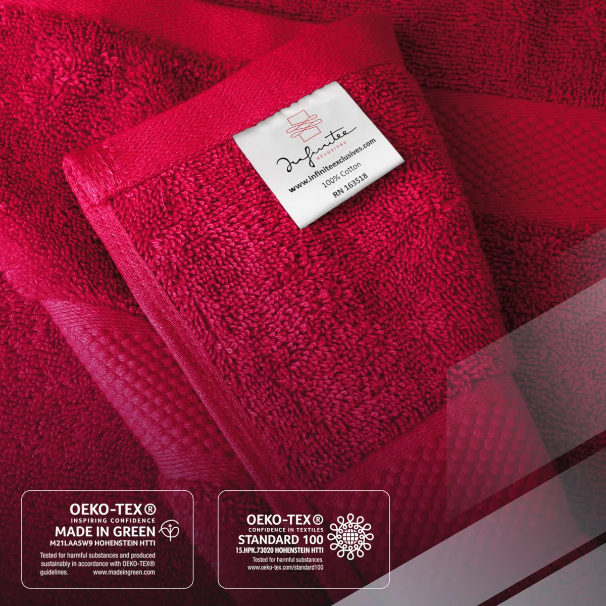Infinitee Xclusives Juego de Toallas de baño 8 Piezas (2 Toallas de baño, 2 Toallas de Mano, 4 Toallas faciales), súper absorbentes, Suaves, 100% algodón Hilado en Anillo para SPA