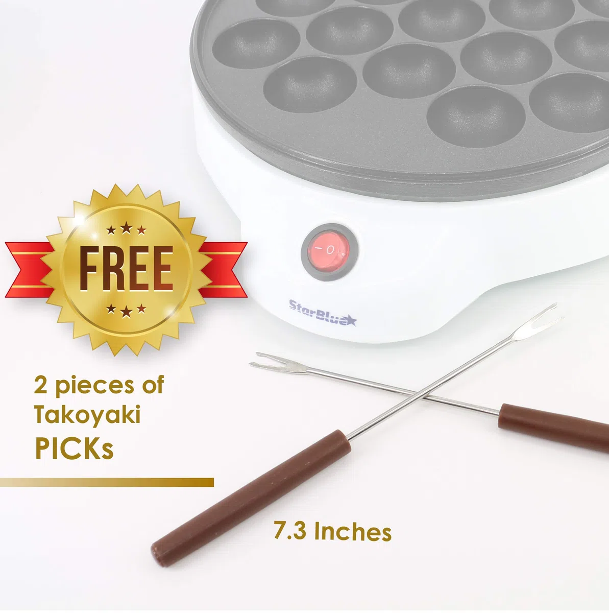StarBlue Takoyaki Maker - Máquina eléctrica fácil y fácil de operar para hacer bolas de pulpo japonesas Takoyaki AC 120 V 50/60 Hz 650 W