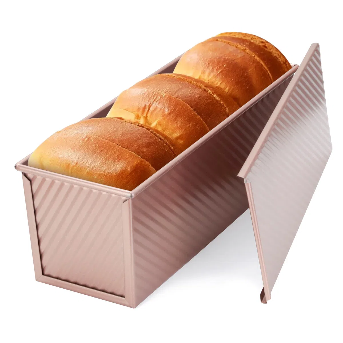VINATO Molde Pan Horno, (32x12x11.5CM) Dimensiones Grandes, PARA 1000 G DE MASA，De Acero Al Carbono, Molde Para Pan Con Tapa Antiadherente, Ideal Para Tostadas, Brotbackform