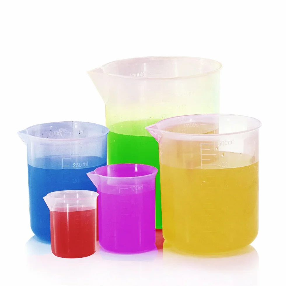 Vasos de Precipitados de Polipropileno. Vasos Medidores Plástico. (100ml, 12)